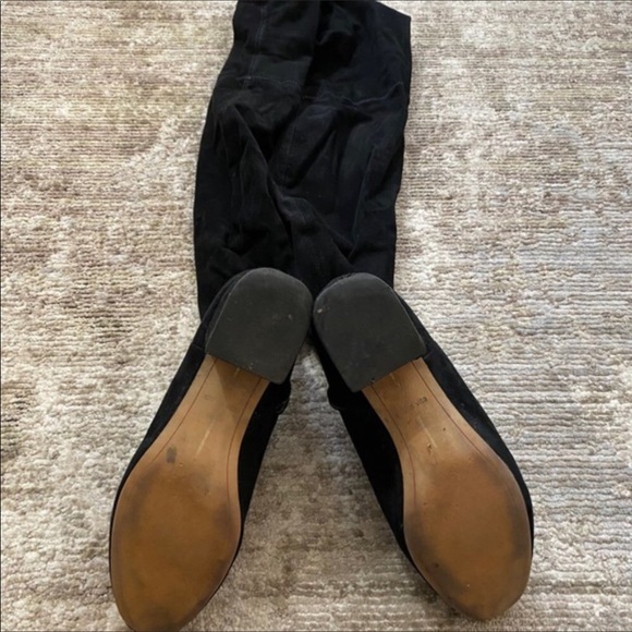 Dolce Vita Black Suede Over The Knee Boots, Size 8 - Picture 5 of 12